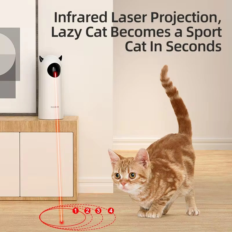 Interactive Smart Laser Cat Toy with Handheld Remote - Automatic LED Pet Teaser for Indoor Use