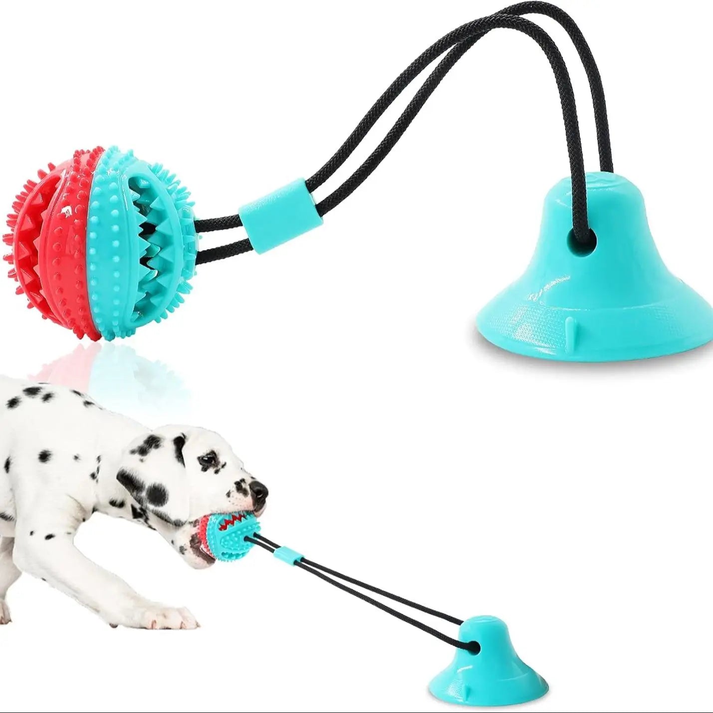 Durable Dog Teething and Chew Toy with Interactive Puzzle Treat Dispenser for Teeth Cleaning and Playtime
