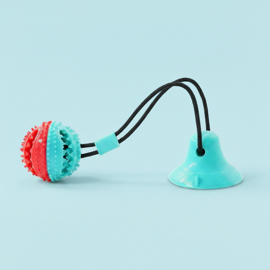 Interactive Dog Teething and Chew Toy with Puzzle Treat Dispenser