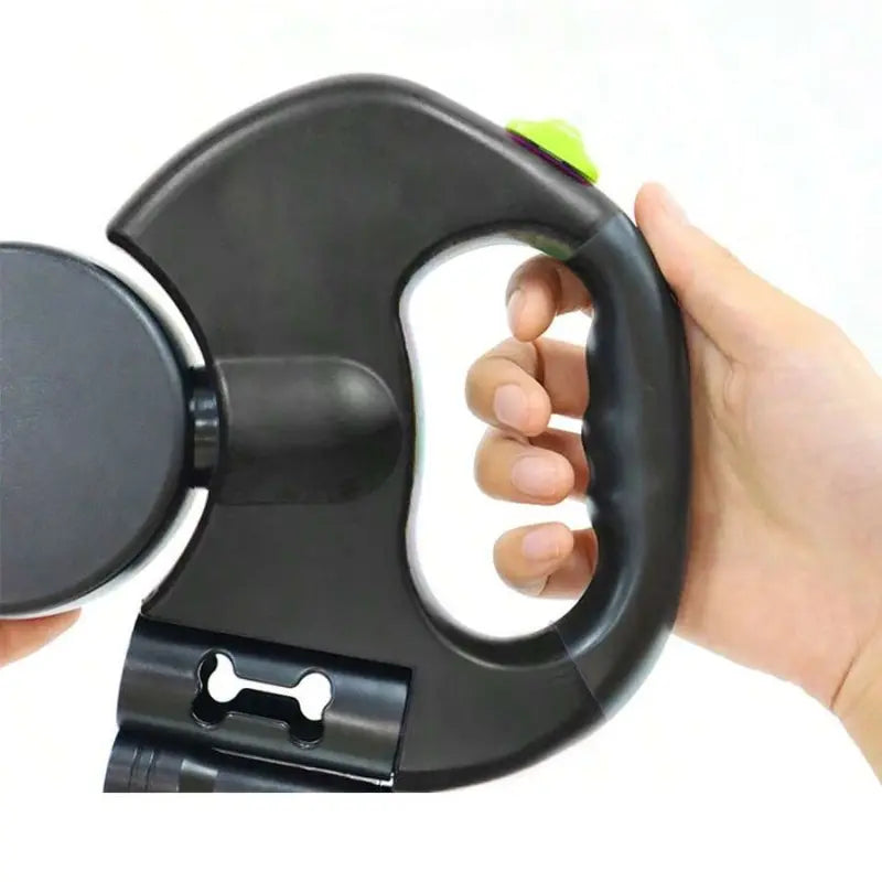 Retractable Dual-Function Pet Leash for Medium and Small Dogs - Ideal for Outdoor Adventures and Daily Walks, Featuring Dual-Leash Retractor, Traffic Control, Double Swivel Handle, and Adjustable Couplers