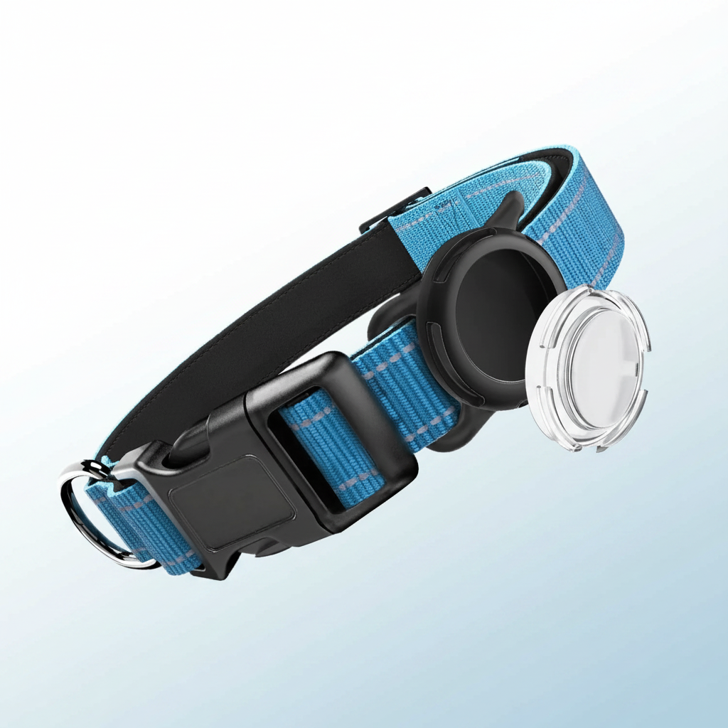 Dog Collar with Waterproof AirTag Holder And Reflective Soft Padding