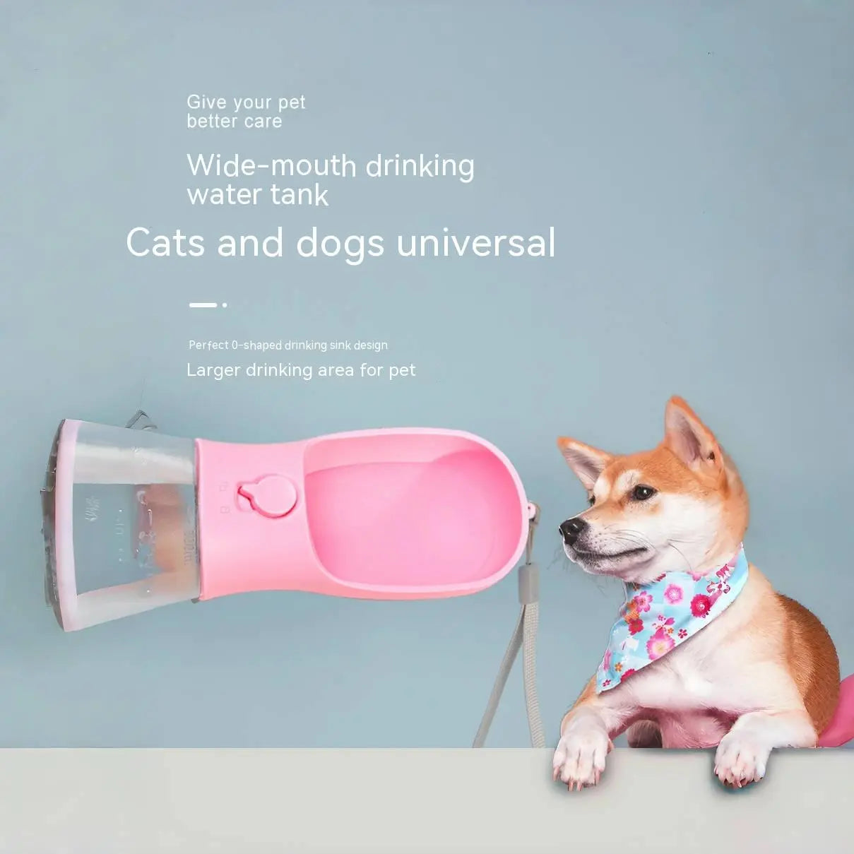 Multi-Functional Pet Water Bottle with Food Compartment - Portable Dog Drinking Fountain for Outdoor Activities and Travel
