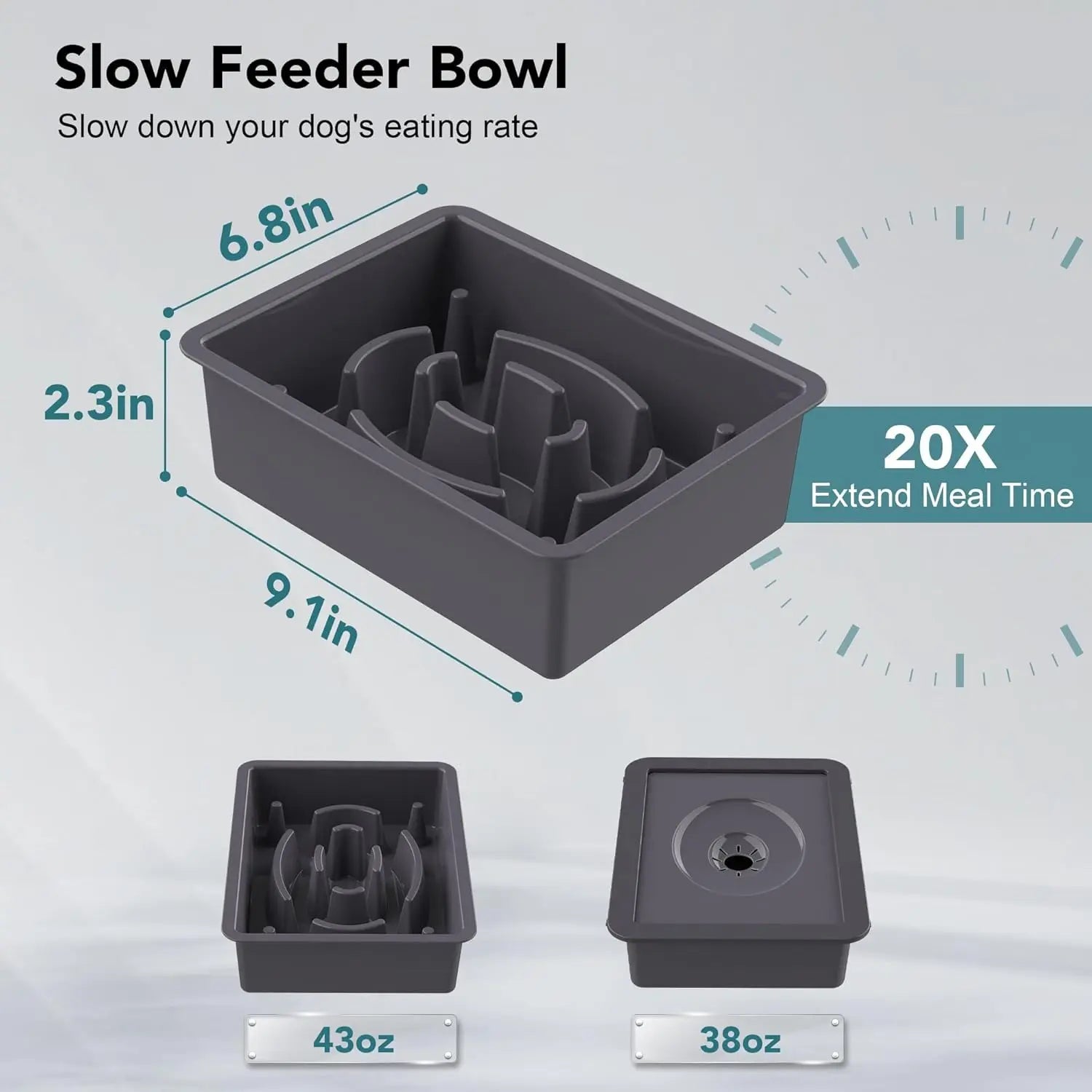 UPSKY 2-in-1 Adjustable Elevated Dog Bowls with Slow Feeder Design - Anti-Spill, Non-Slip Food and Water Bowls for Small to Medium Dogs