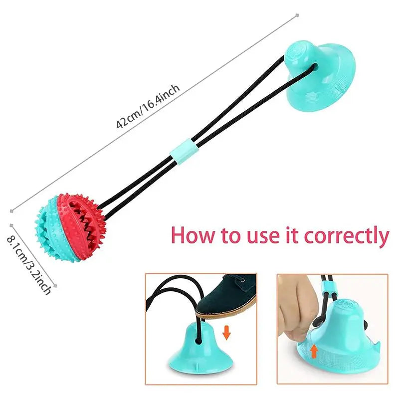 Durable Dog Teething and Chew Toy with Interactive Puzzle Treat Dispenser for Teeth Cleaning and Playtime