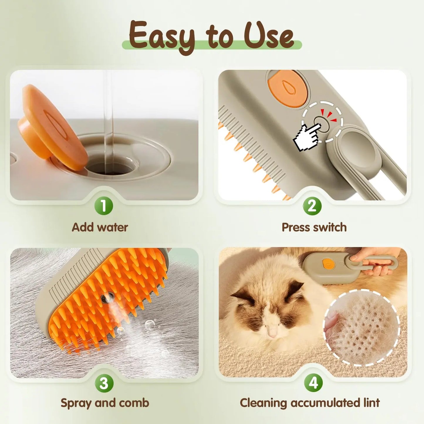Caves Cat Steam Grooming Brush