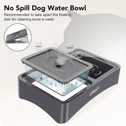 UPSKY 2-in-1 Adjustable Elevated Dog Bowls with Slow Feeder Design - Anti-Spill, Non-Slip Food and Water Bowls for Small to Medium Dogs