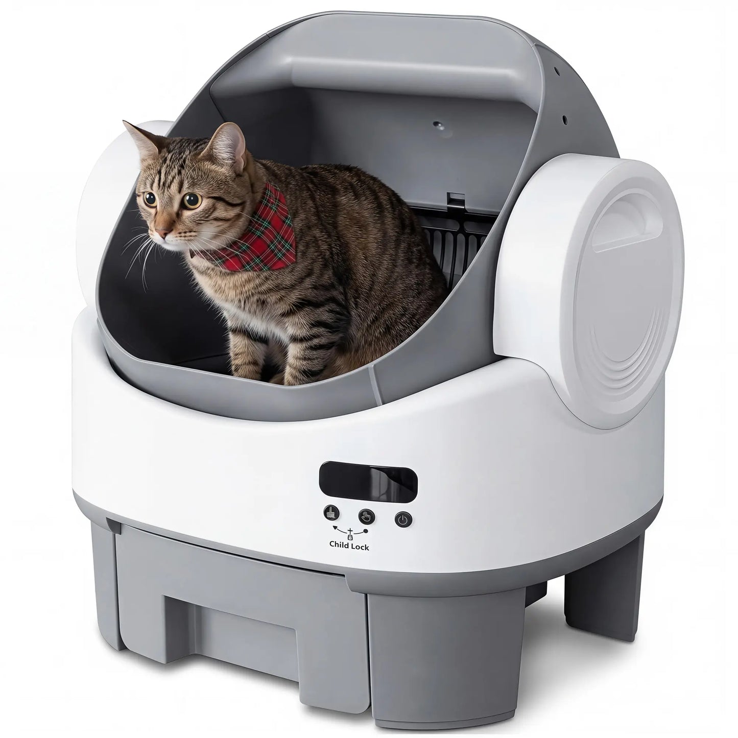 Warcat Next-Generation Automatic Open-Top Cat Litter Box with Simplified Self-Cleaning Features and Reliable Safety Sensors, App-Free Design for User Convenience