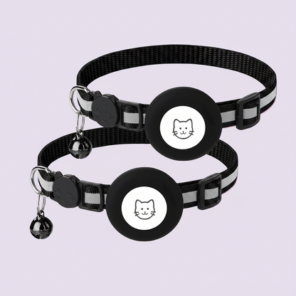 Cat Collar Set with Airtag Holder , Reflective Strap , and Bell