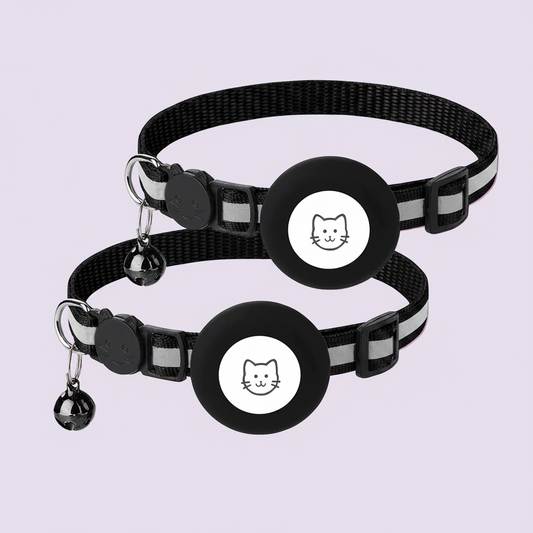 Cat Collar Set with Airtag Holder , Reflective Strap , and Bell